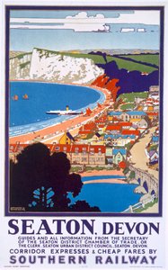Seaton, Devon, póster publicitario del Southern Railway